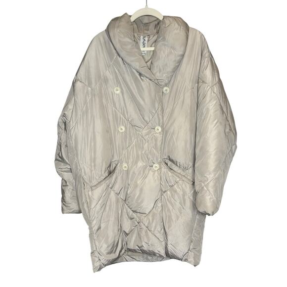 Free People Ella Puffer Coat in Mineral Dust - Picture 2 of 7